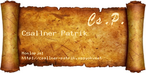 Csallner Patrik névjegykártya